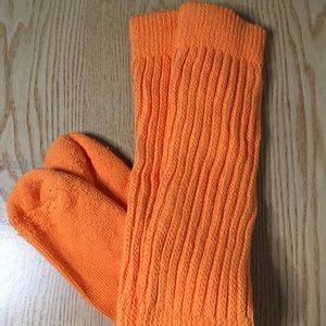 NEW HOOTERS UNIFORM XL LENGTH SCRUNCHIE SOCKS ORANGE ONE SIZE